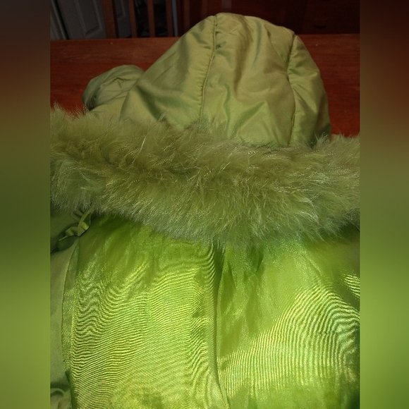 Jones New York Green Studio Puffer Winter Jacket with Fur Trim Hood, Siz… - Picture 4 of 16